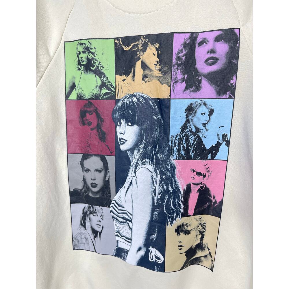 Taylor Swift The Eras Tour Graphic Hoodie size XSmall Cream - Picture 7 of 9